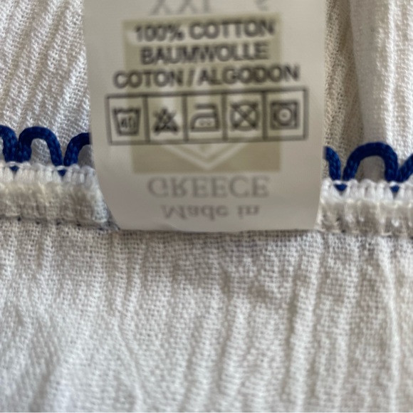 Made in Greece Boho Short Sleeve Cotton Blouse - Picture 9 of 9